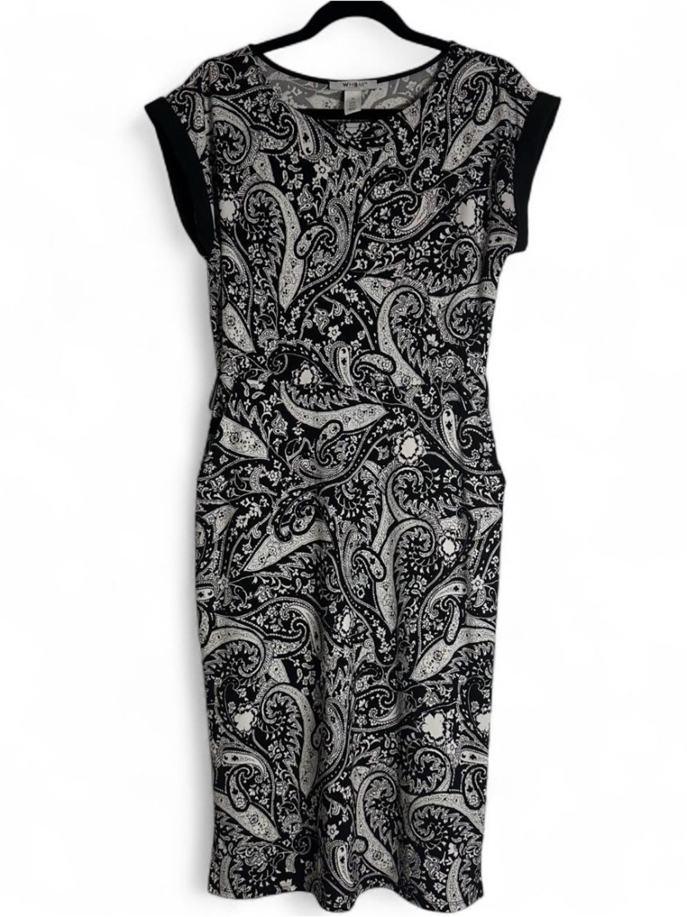 White House Black Market Black & White Paisley Sheath Dress Size XS